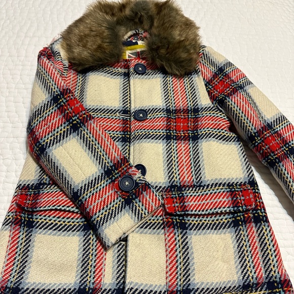 Mini Biden Girls Plaid coat- size 6-7yr - Picture 2 of 5